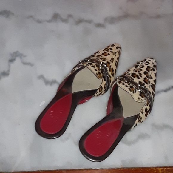 Cole Haan Leopard skin and leather mules size 7.5 - Picture 2 of 3
